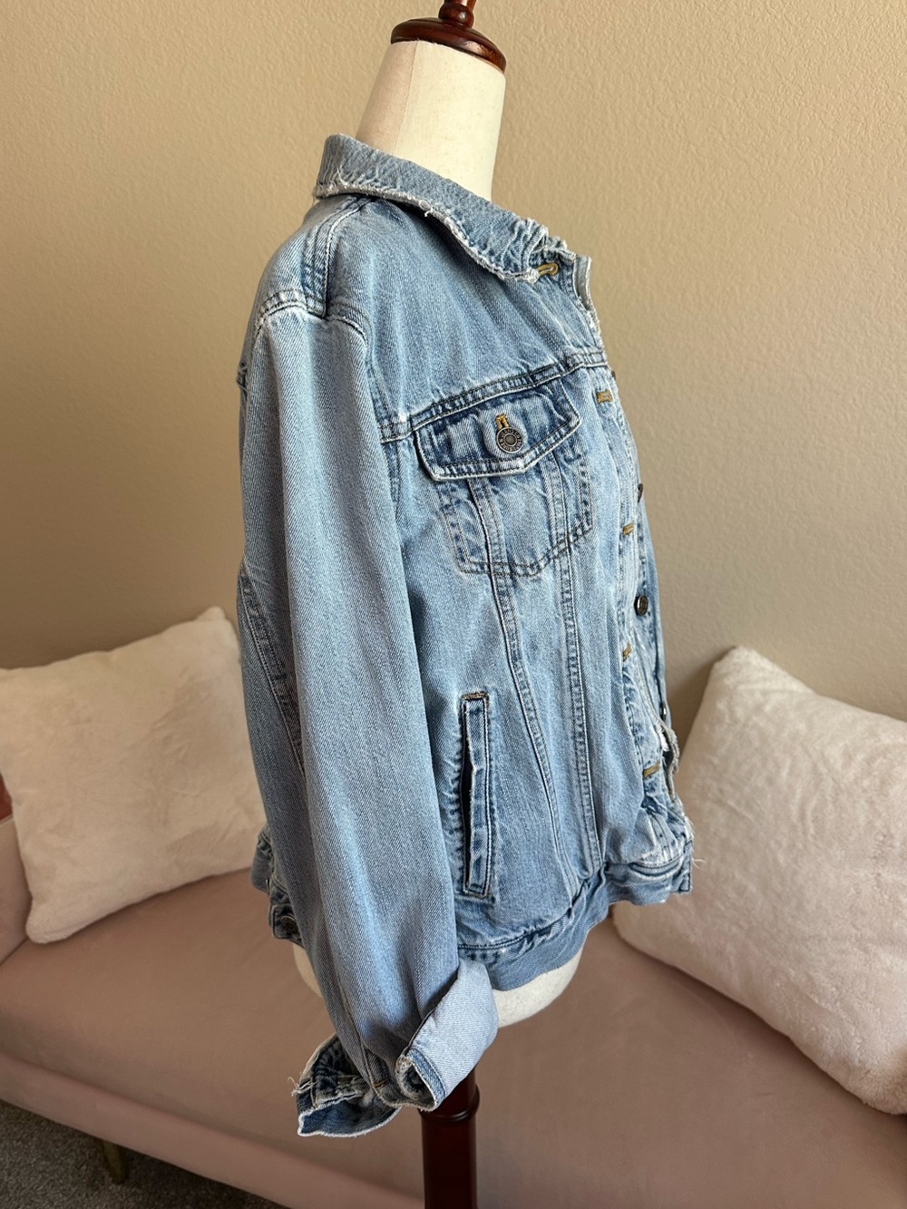 VTG 90’s RALPH LAUREN Jeans Co. Denim Jean Trucker Jacket Women’s Sz L Heritage - Picture 4 of 12